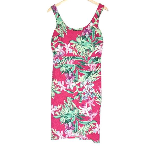 Tommy Bahama Tropical Pink Sleeveless Faux Wrap Dress Womens Size M - Picture 1 of 7